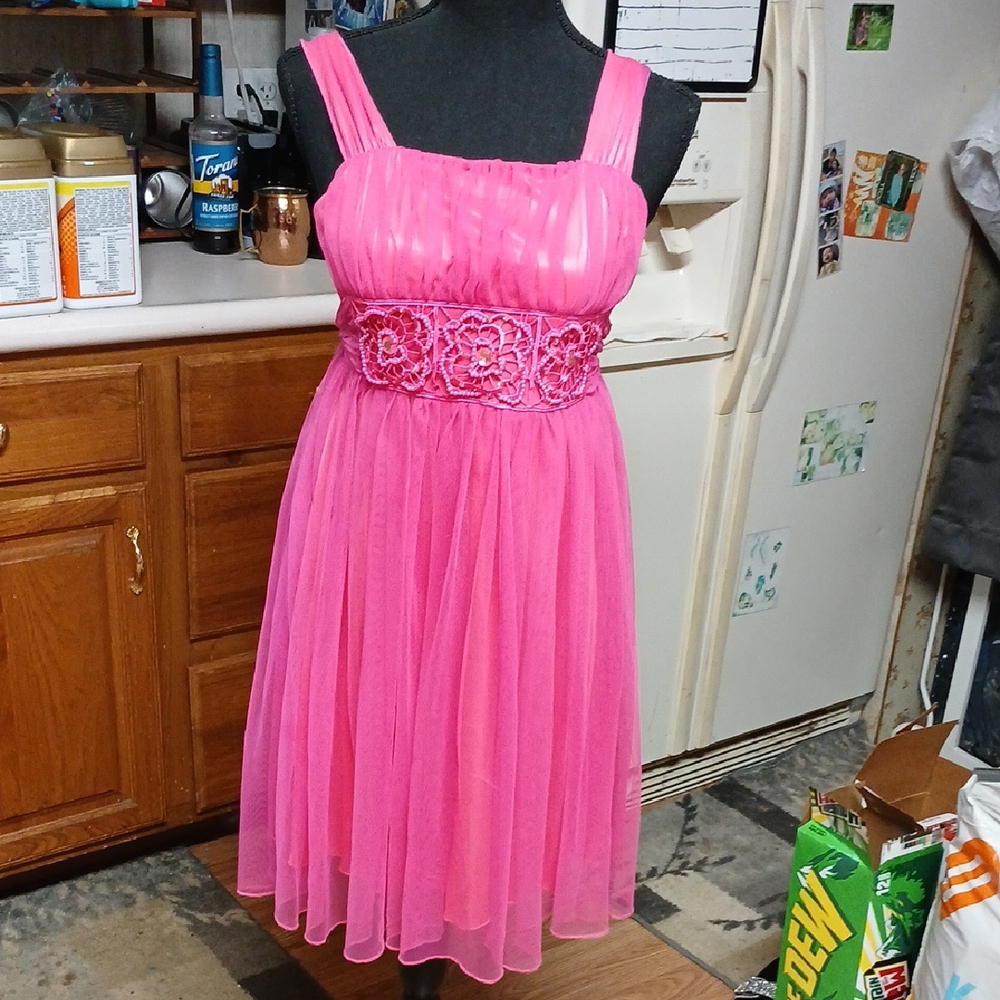 My Michelle Vibrant Pink Midi Dress